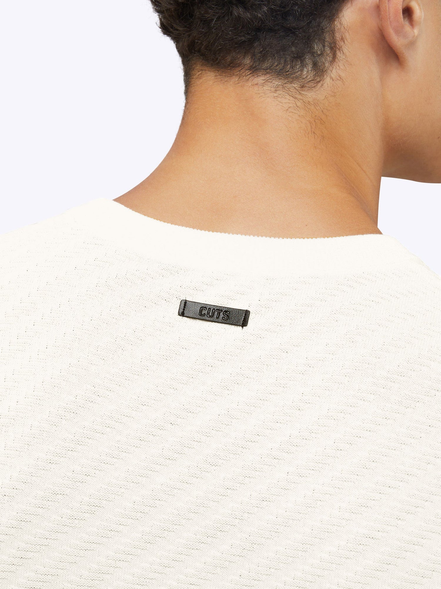 Mens | Riviera Knit Signature-Fit Textured Tee | Eggshell