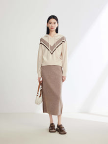 Yak Wool Knit Sweatshirt | Beige