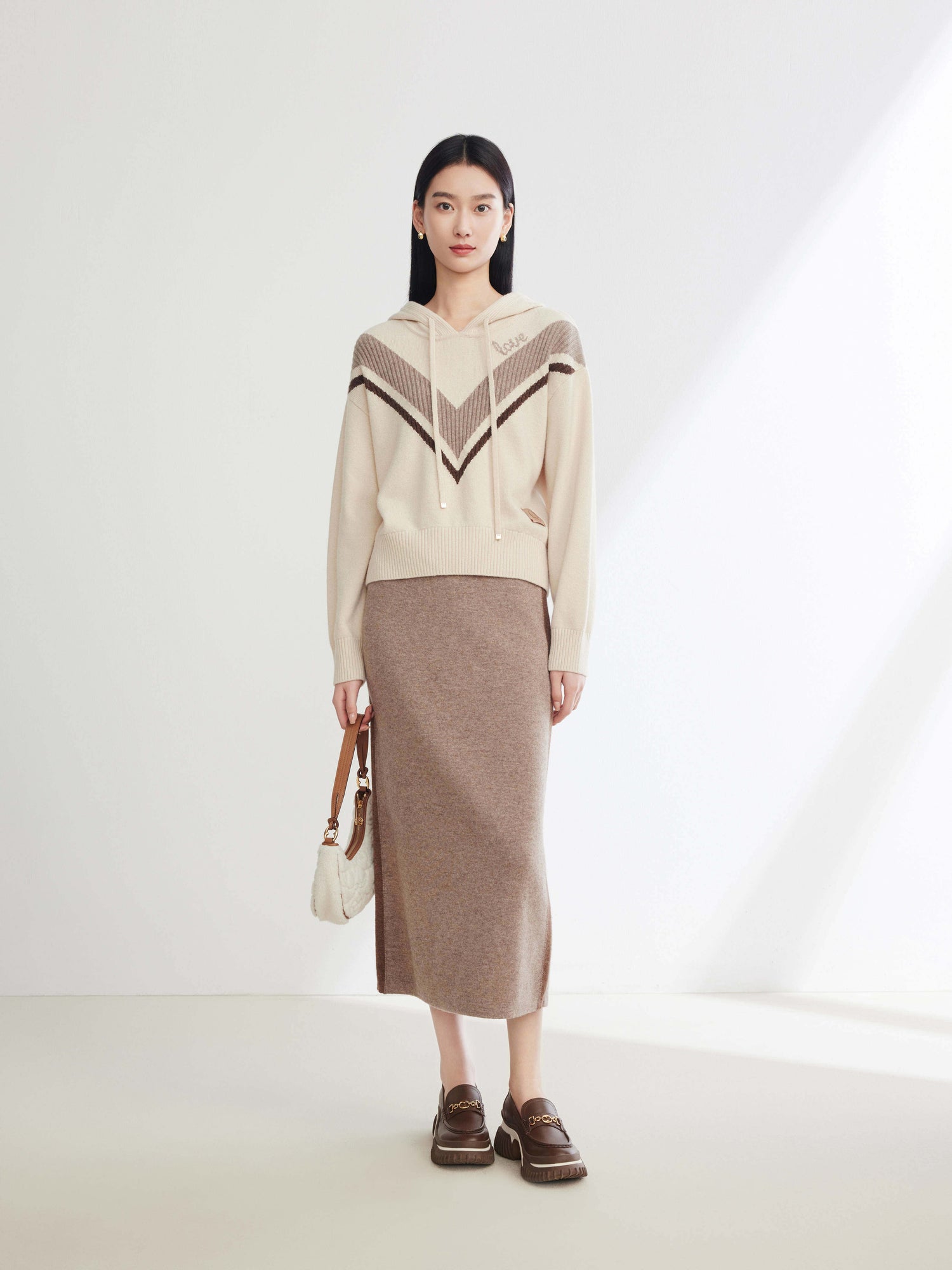Yak Wool Knit Sweatshirt | Beige