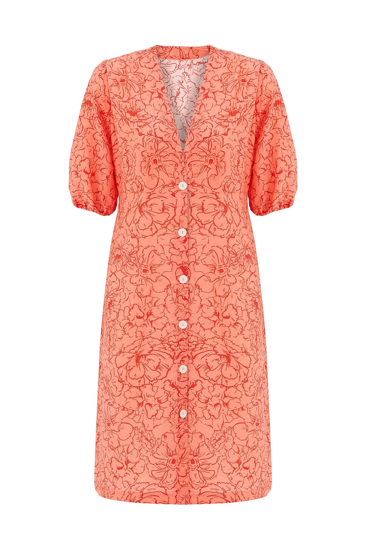 Palm Beach Button Down Cover up Dress | Flamingo Poppy