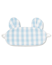 Kid's Twill Bear-y Sweet Sleep Mask | Light Blue Gingham