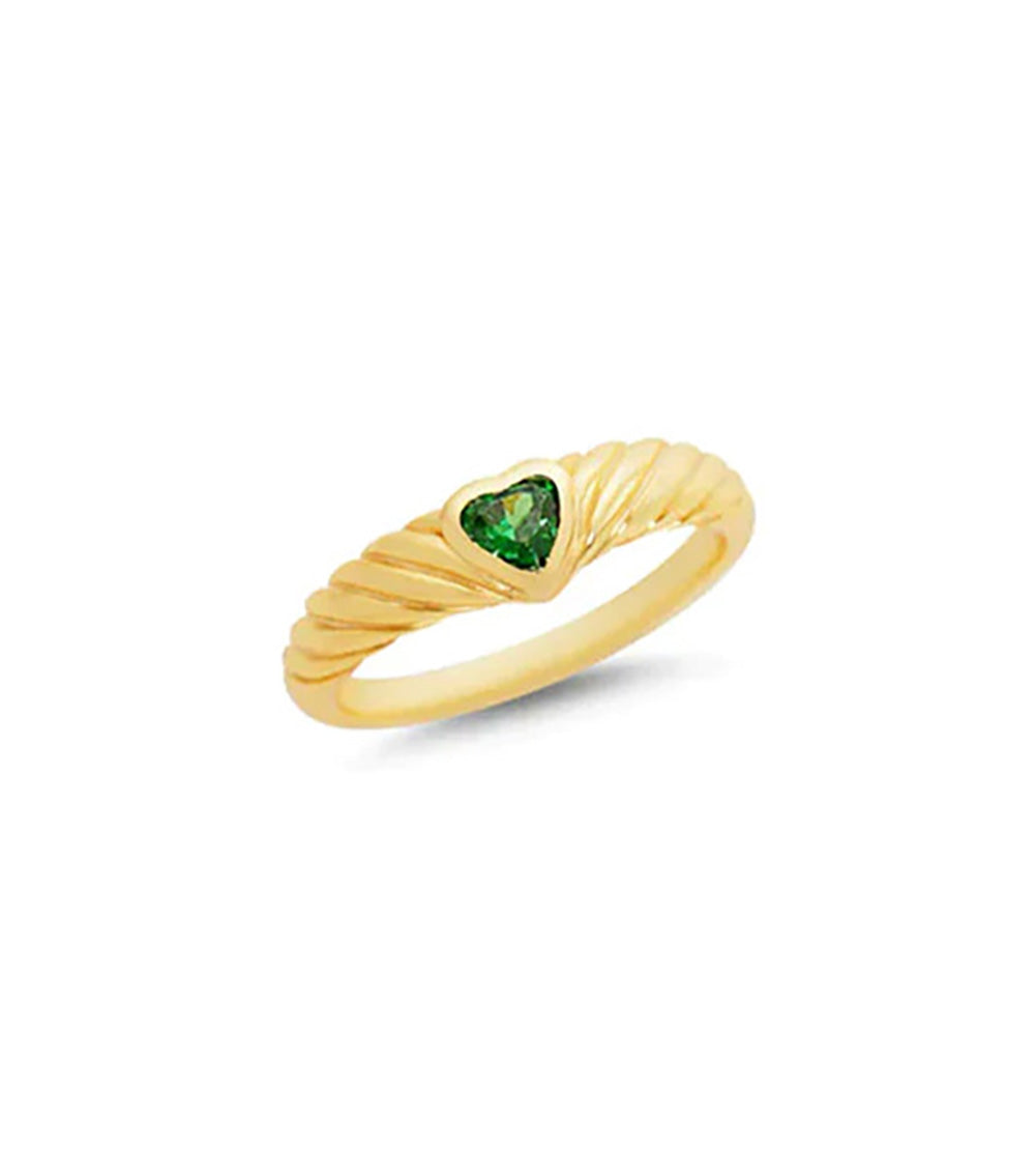 The Emerald Juna Heart Ring | 18KT Gold Vermeil