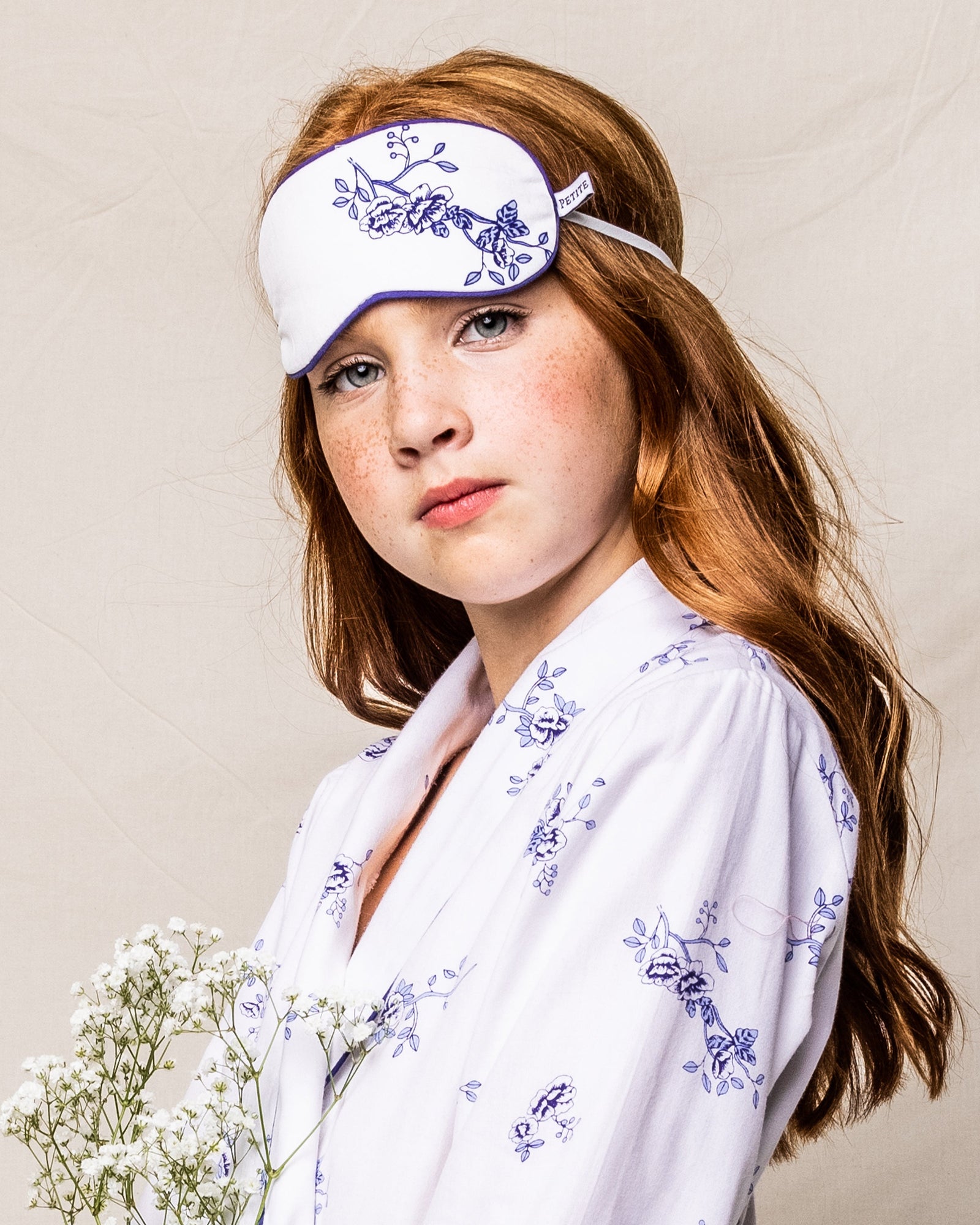 Kid's Sleep Mask | Indigo Floral