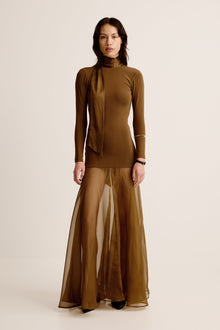 Aire Tie Maxi Dress | Dark Olive