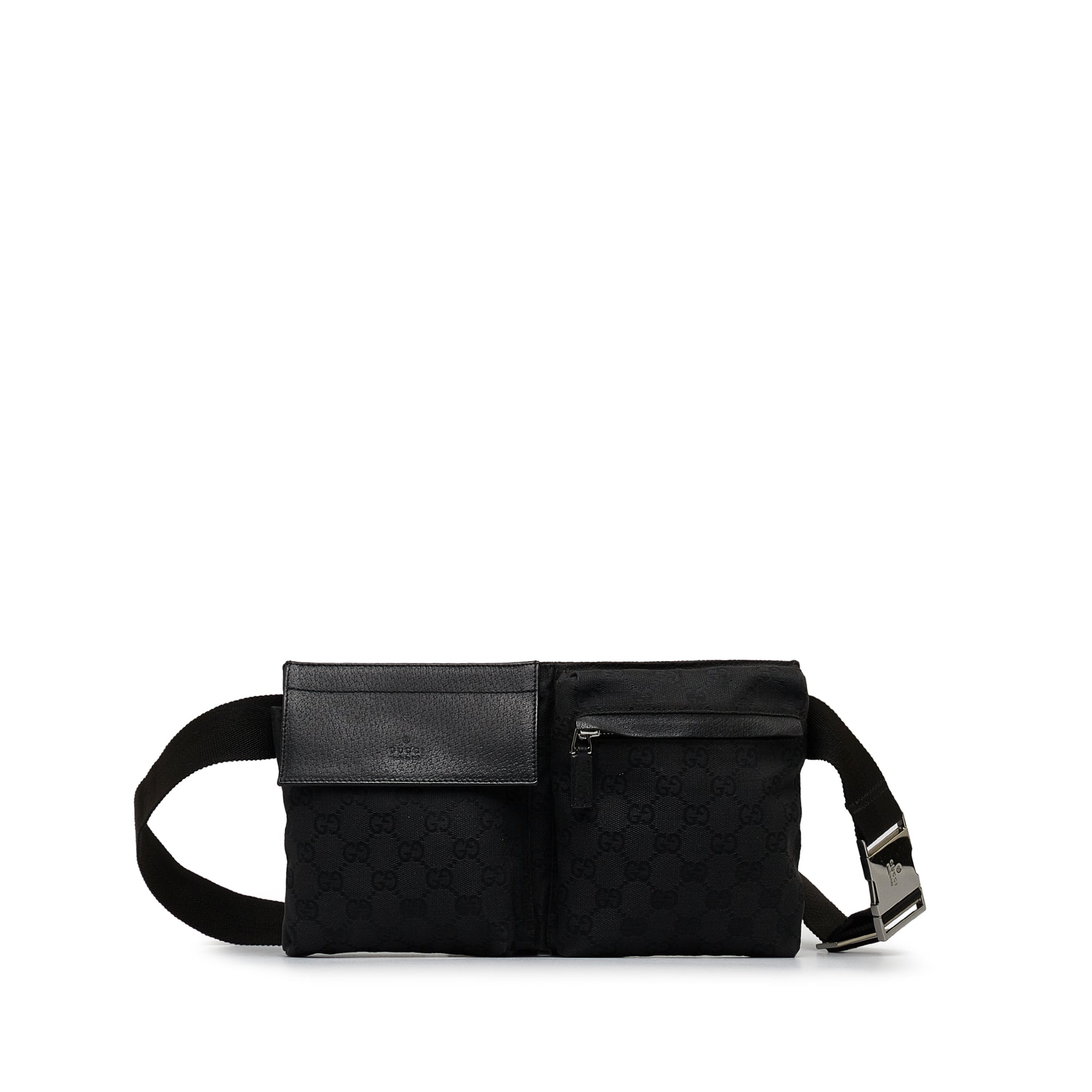 Gucci Pre-Owned GG Canvas Double Pocket Belt Bag | Women | Black