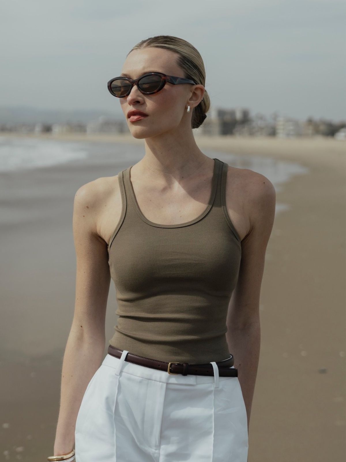 Womens | Essential Form-Fitting Rib Tank | Bay Leaf