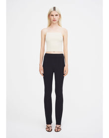 Egon Eco Stretch | Ribbed-Knit Flare Pants | Black