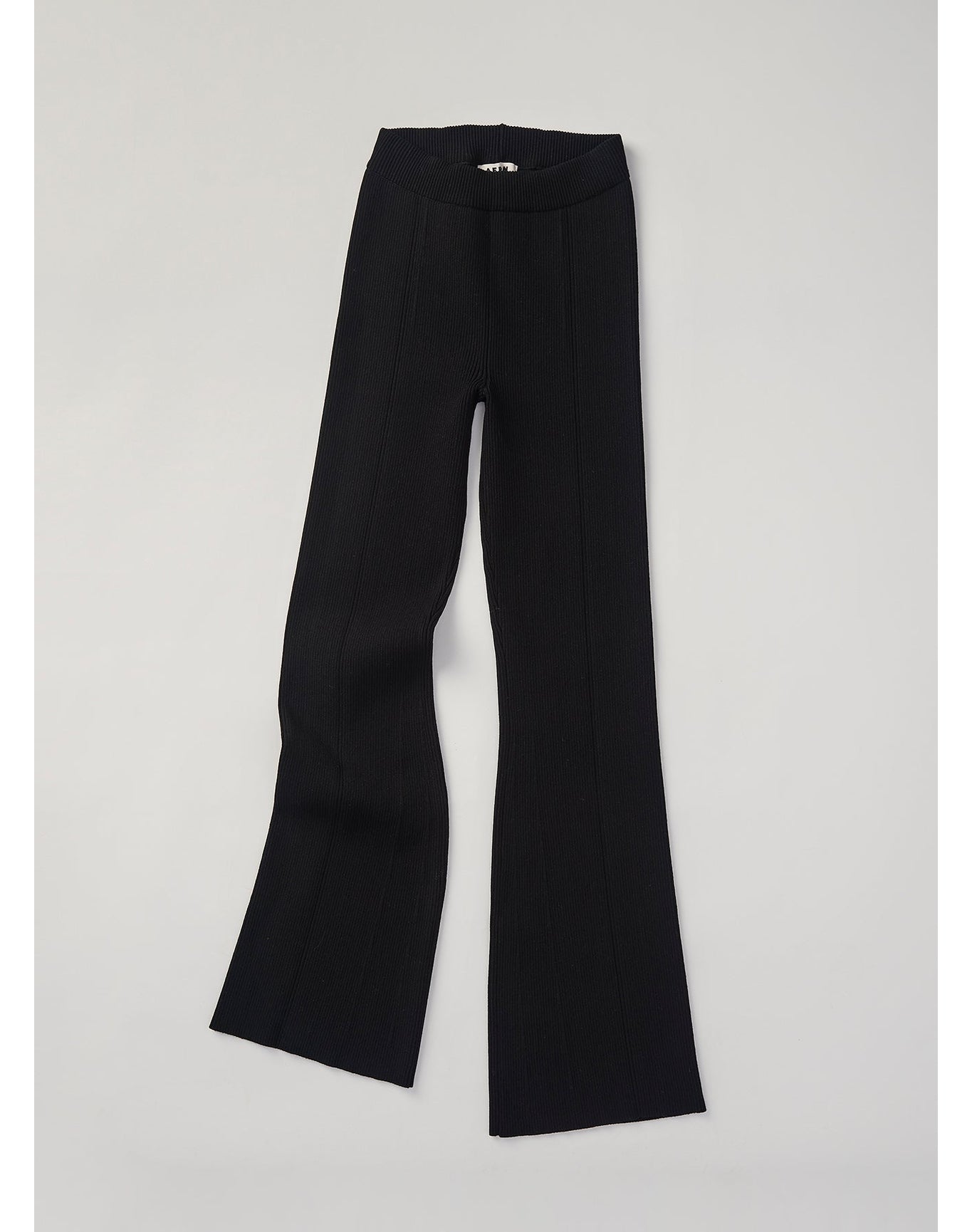 Egon Eco Stretch | Ribbed-Knit Flare Pants | Black