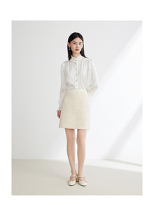 Elegant Woolen Skirt | Beige