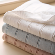 Girls | Pale Pink Pointelle Knit Baby Blanket | Pink
