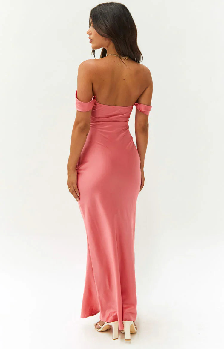 Ella Off Shoulder Prom Dress | Pink