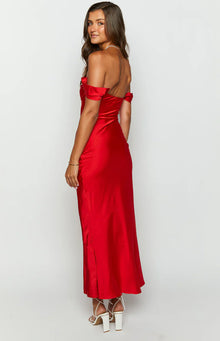 Ella Off Shoulder Formal Dress | Red