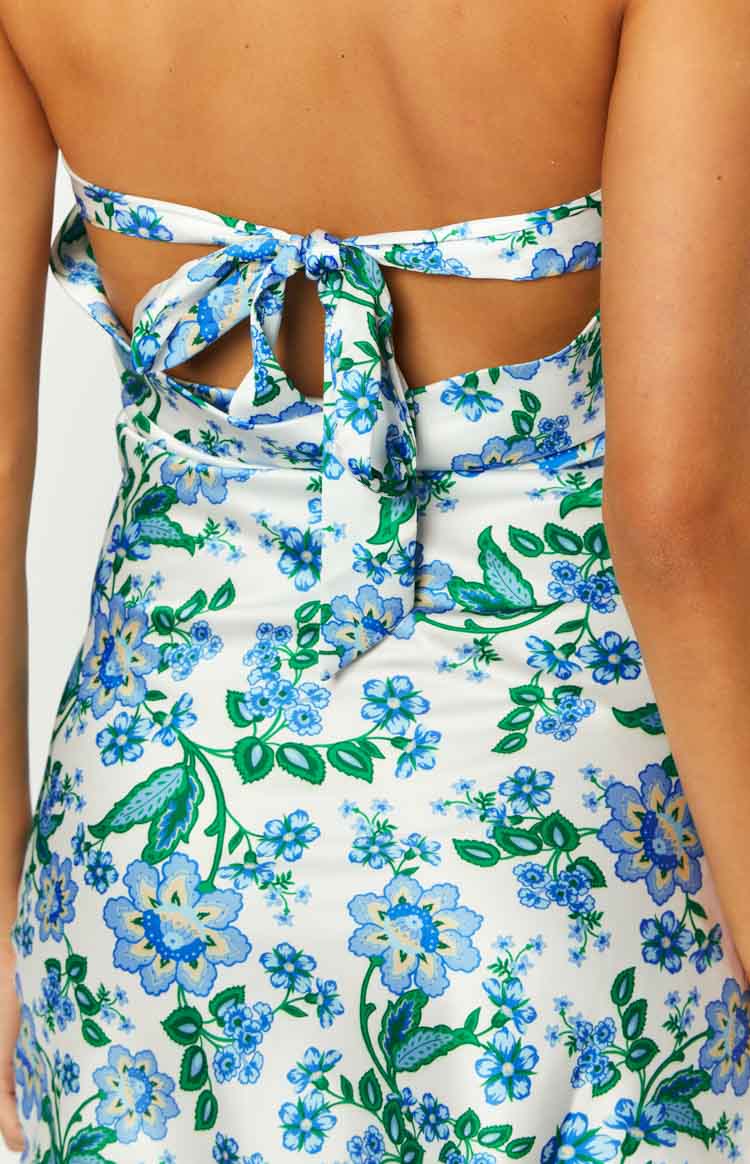 Ellie Floral Strapless Mini Dress | Blue