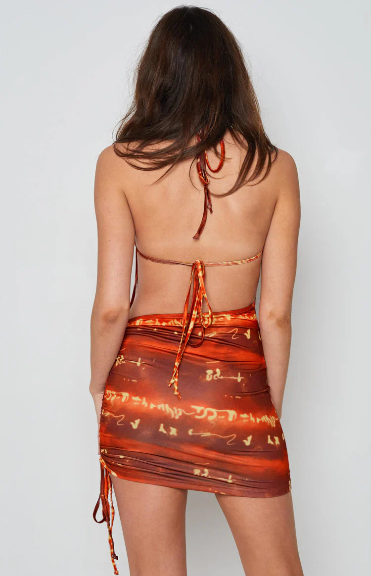 Elysha Halter Mini Dress | Red