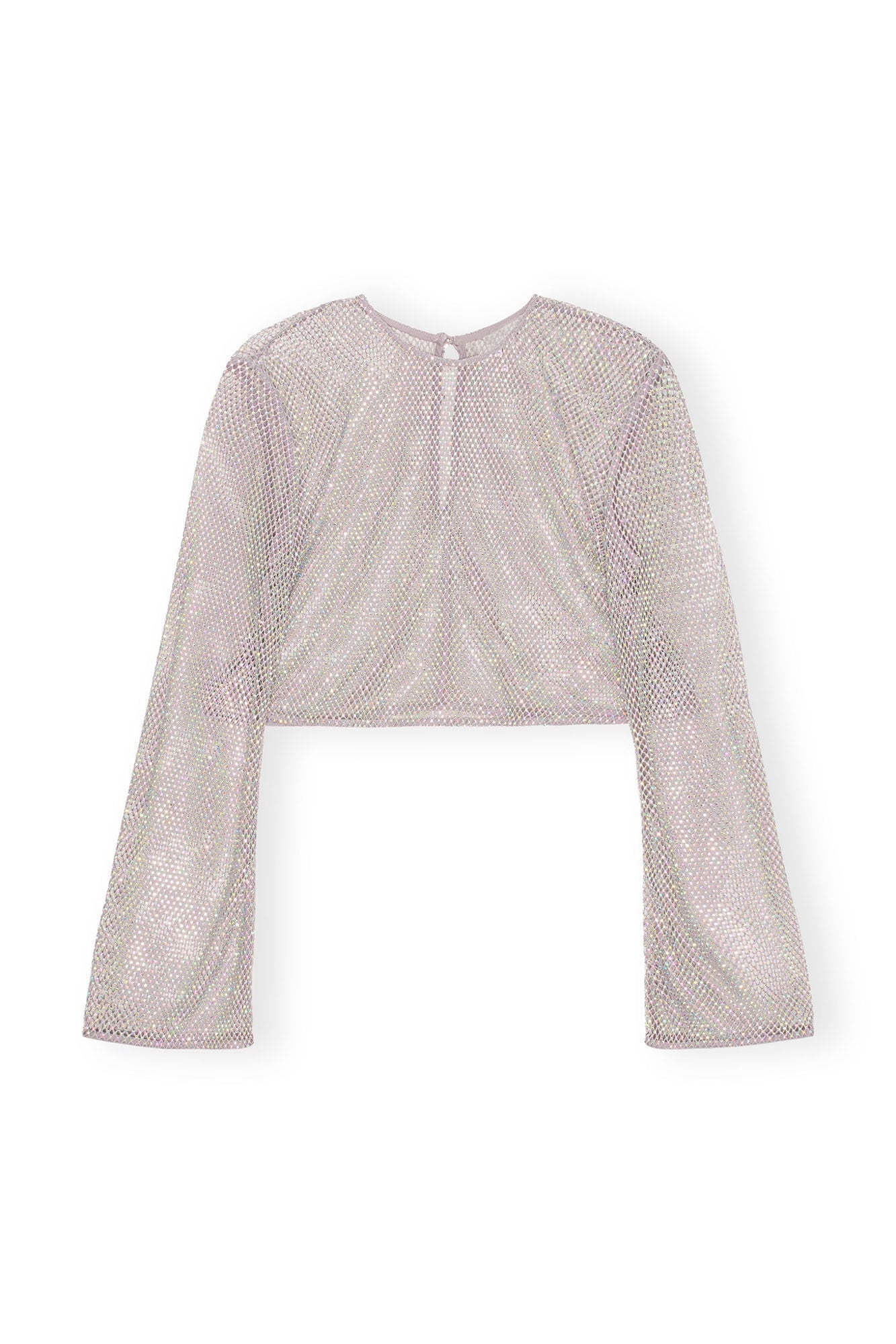 Embellished Mesh Blouse | Silver