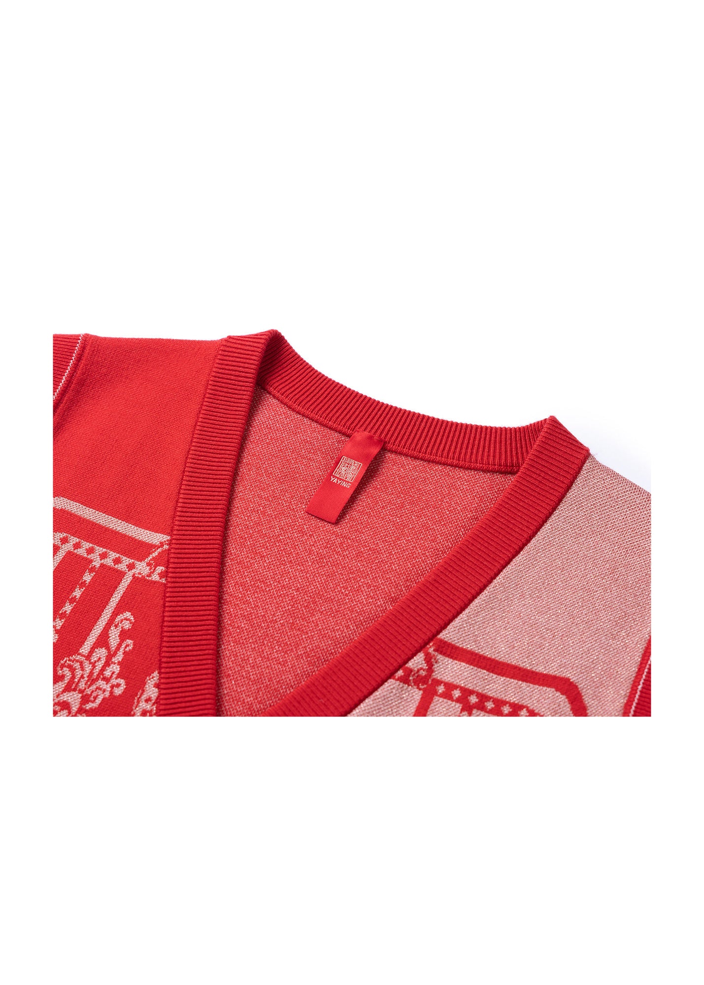 Embossed Knit Vest | Red