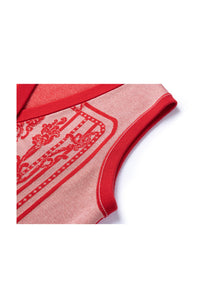 Embossed Knit Vest | Red