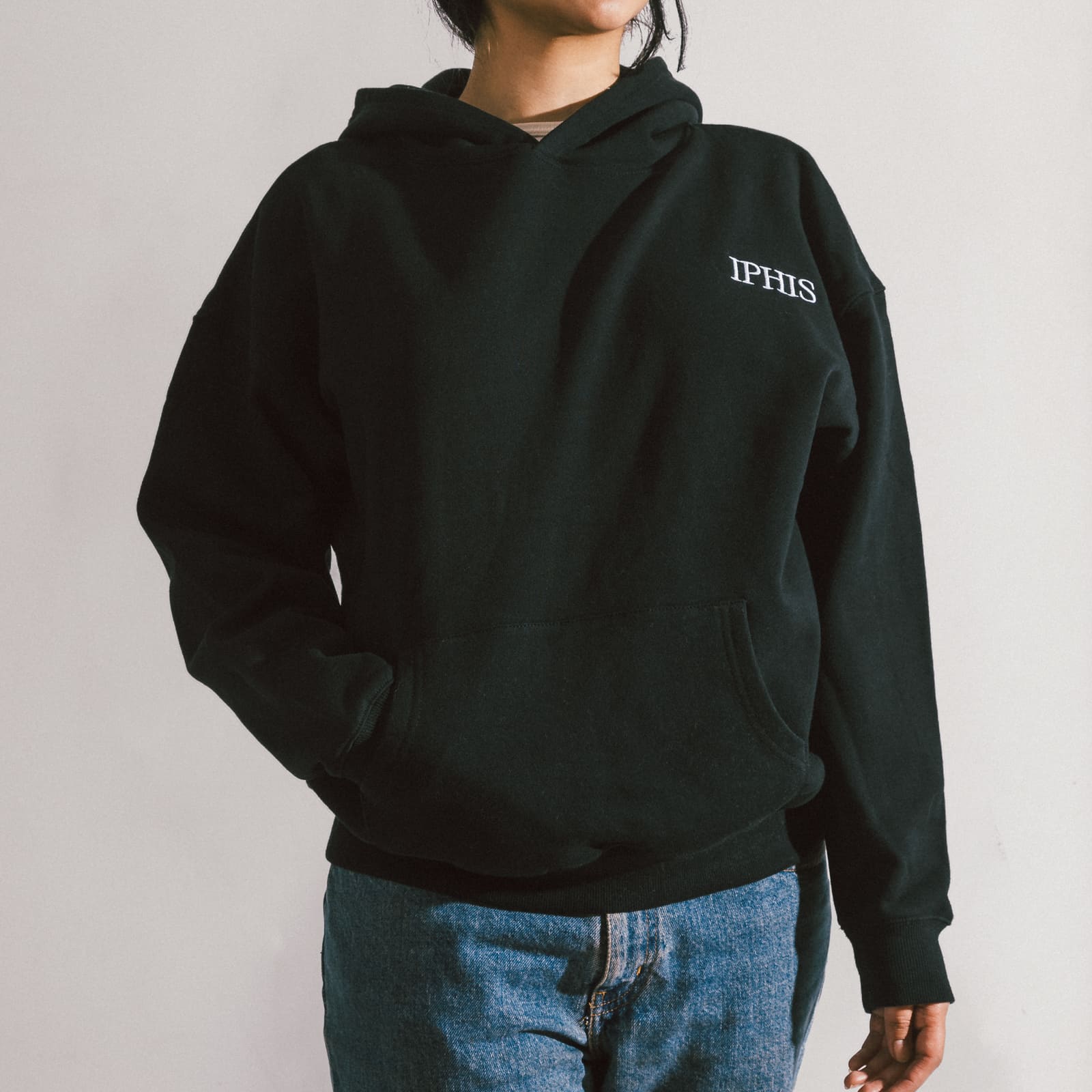 Black-Everyday-Fleece-Hoodie-Embroidery-Female