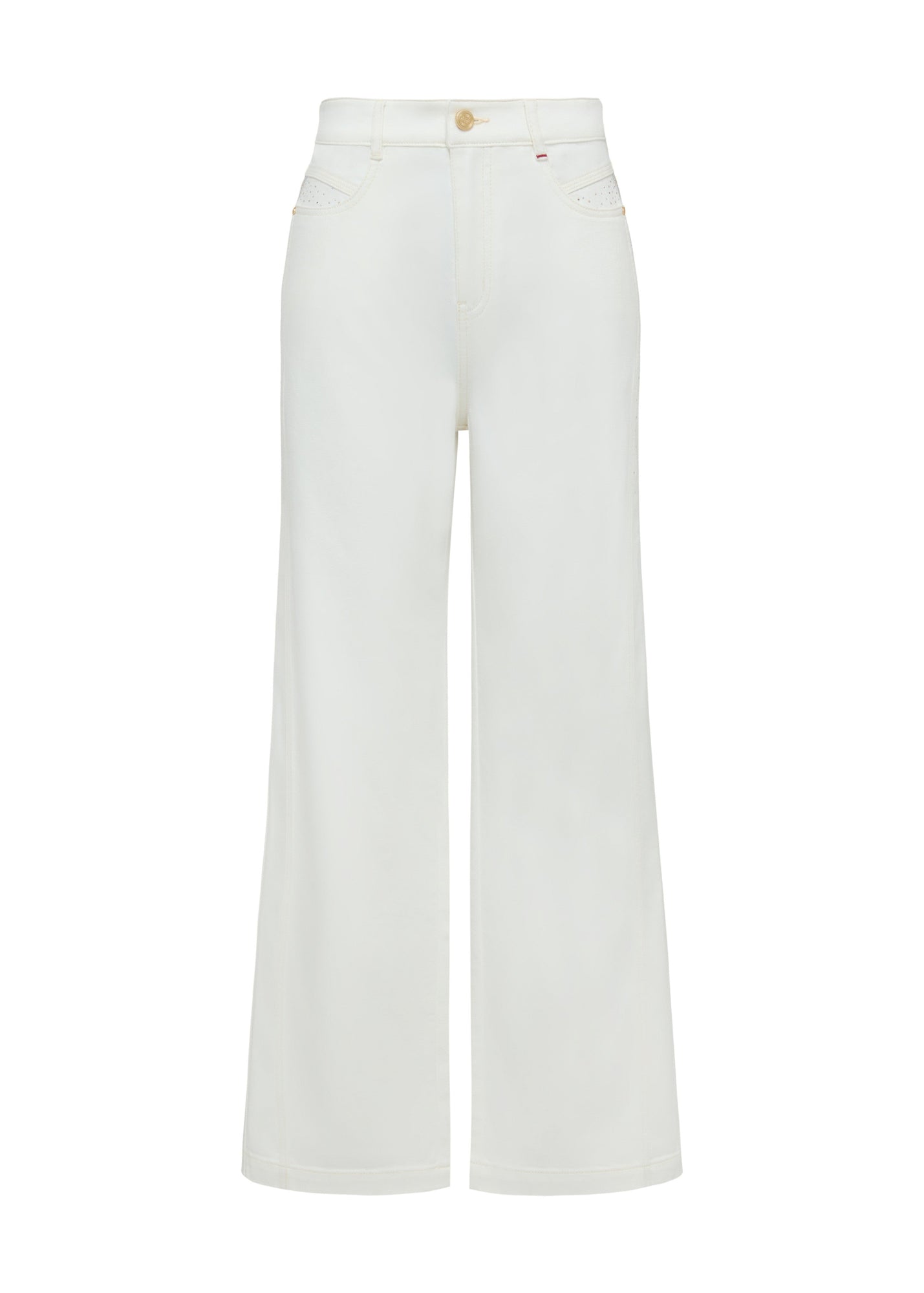 Embroidered Jeans | White