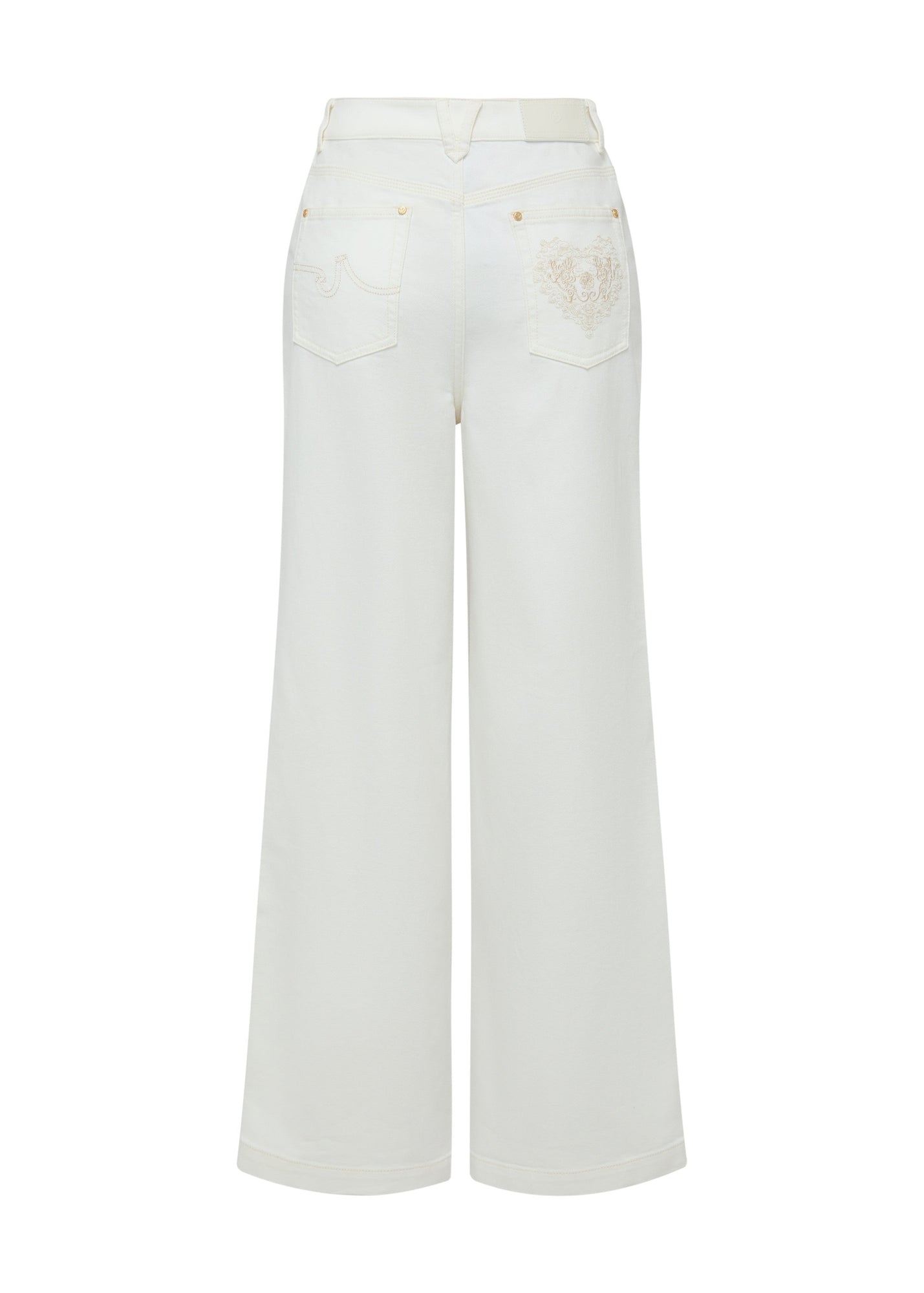 Embroidered Jeans | White