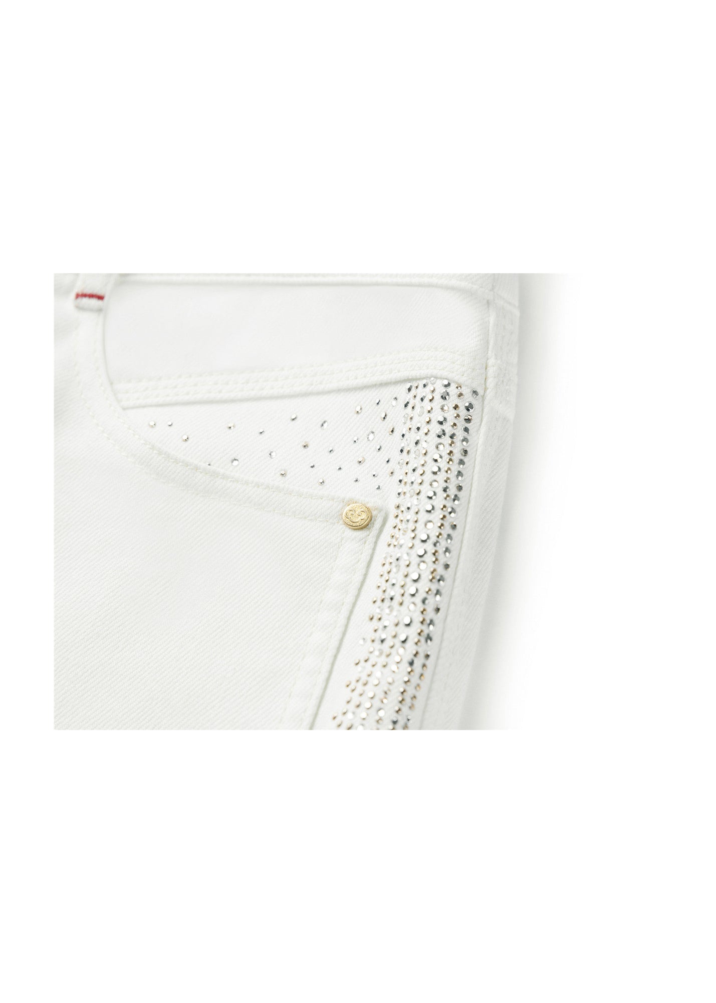 Embroidered Jeans | White