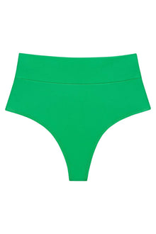 Full Coverage High Rise Bikini Bottom | Emerald Shimmer