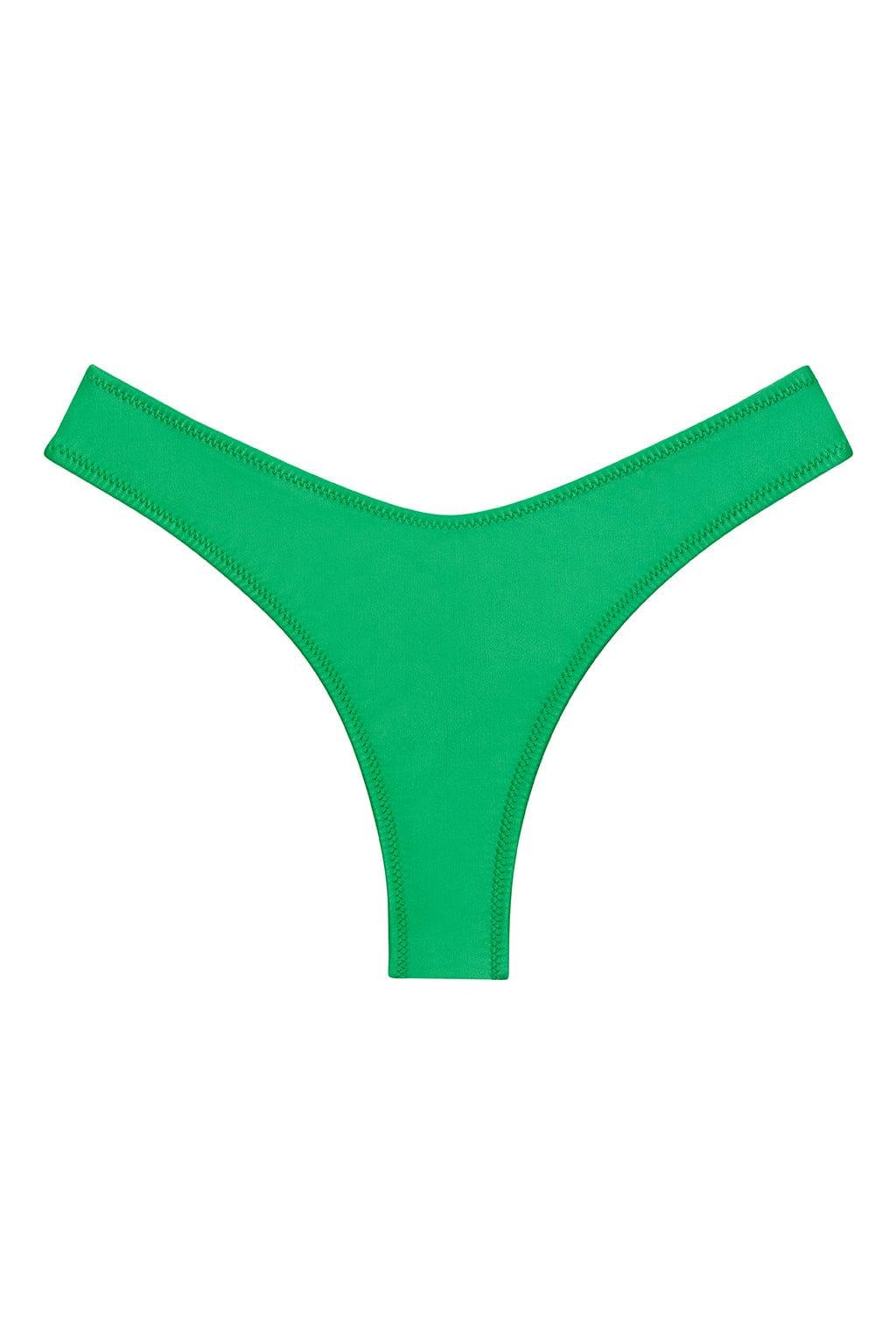 Lulu Zig Zag Stitch Bikini Bottom | Emerald Shimmer