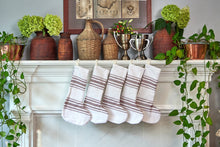 Holiday Stocking | Vintage Merlot Red Stripe | Set of 2