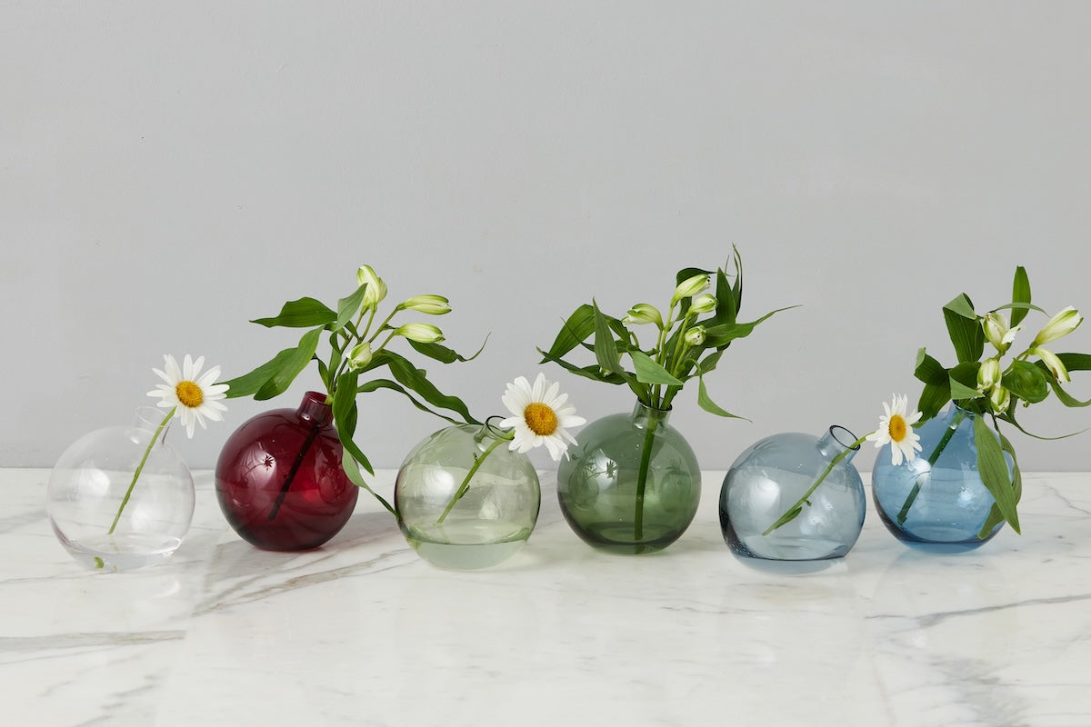 Glass Sphere Bud Vase | Navy Blue