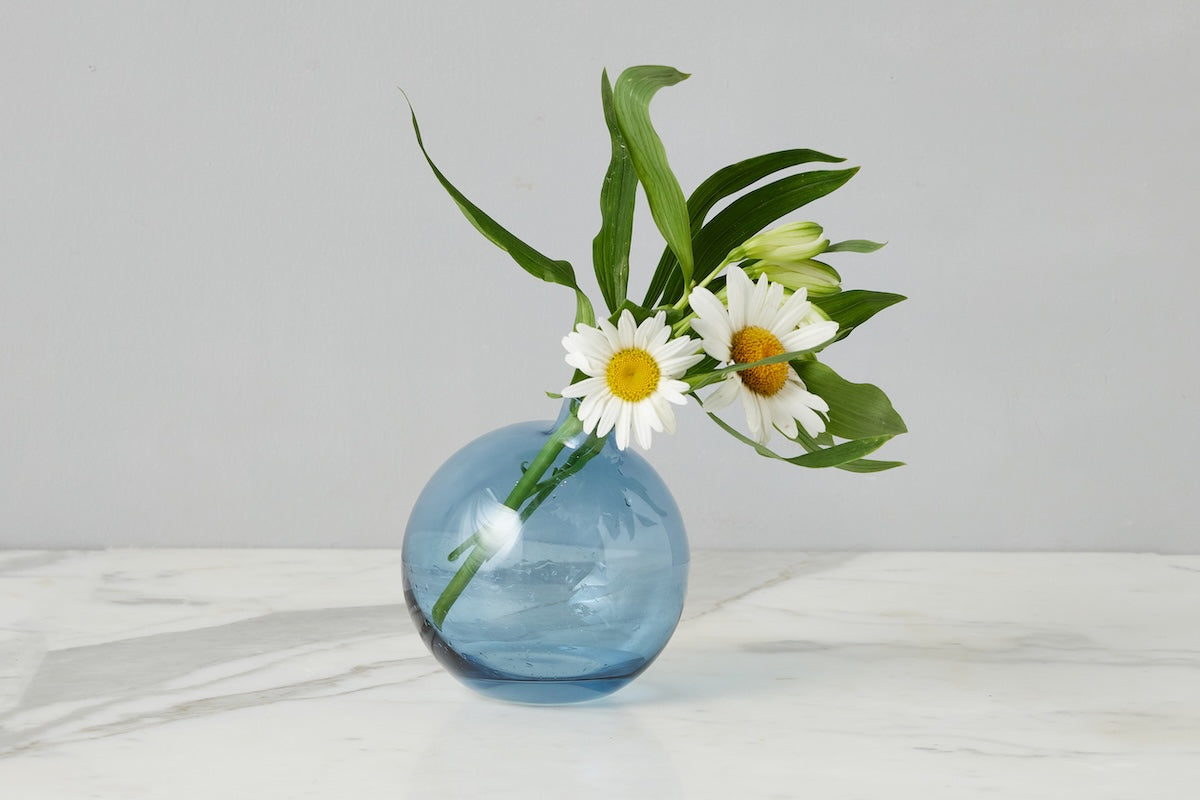 Glass Sphere Bud Vase | Navy Blue