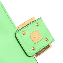 Fendi | Pre-Owned Zucca Embossed Leather Chain Midi Baguette - IV | Green/Light Green