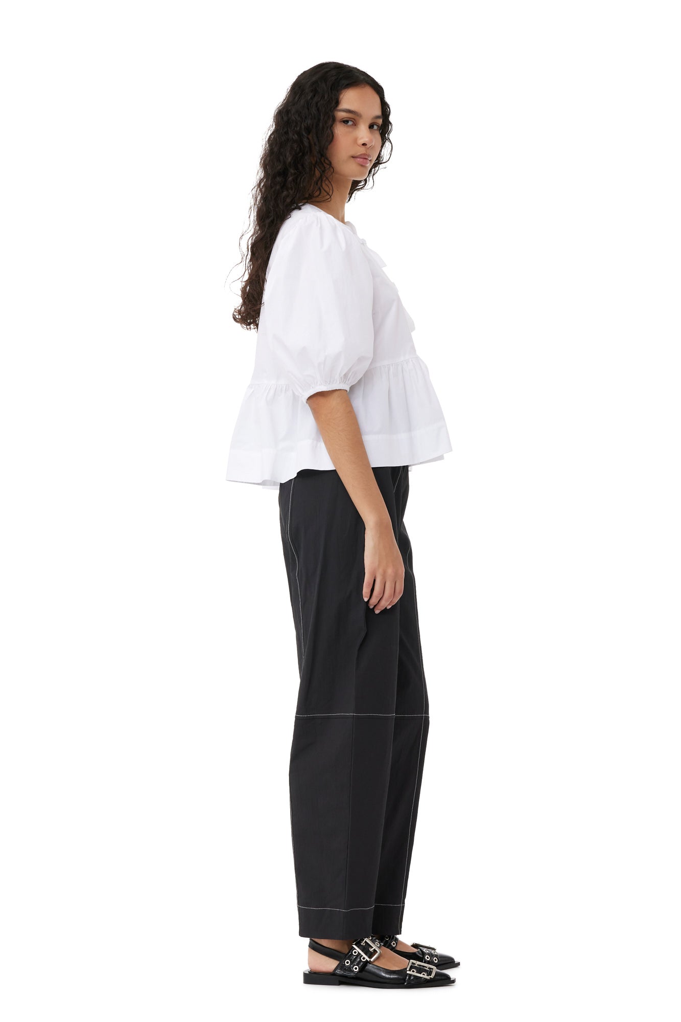 Elasticated Curve Pants | Black