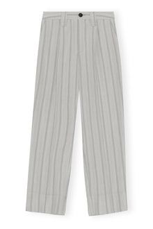 Drapey Stripe Suiting Mid Waist Pleat Pants | Phantom Stripe
