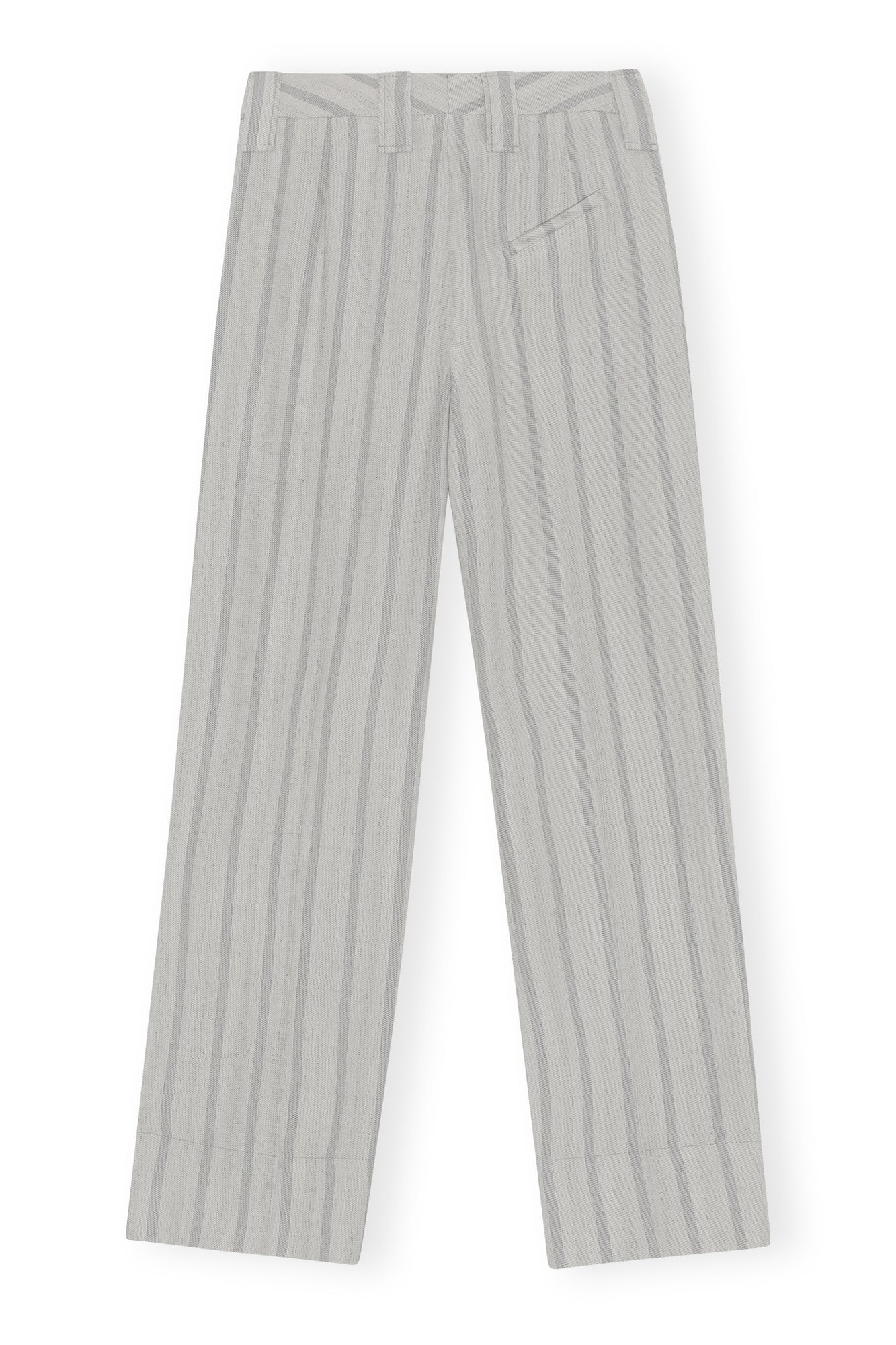 Drapey Stripe Suiting Mid Waist Pleat Pants | Phantom Stripe