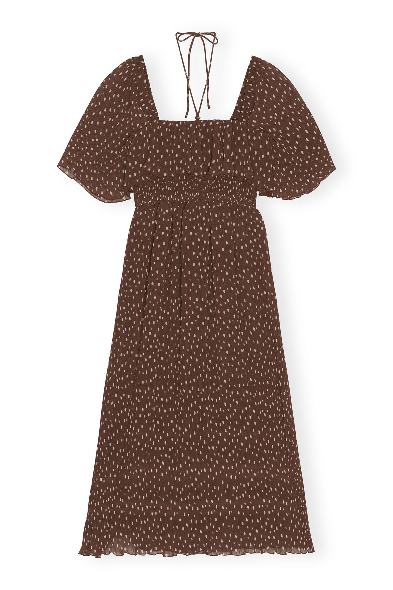 Pleated Georgette Midi Smock Dress | Rocky Road