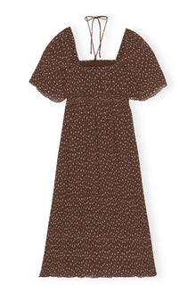 Pleated Georgette Midi Smock Dress | Rocky Road