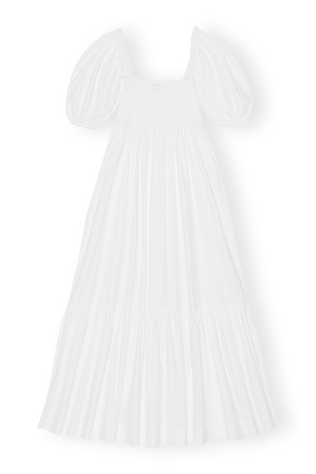 Cotton Poplin Smock Maxi Dress | Bright White