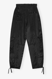 Washed Satin Pocket Pants | Black