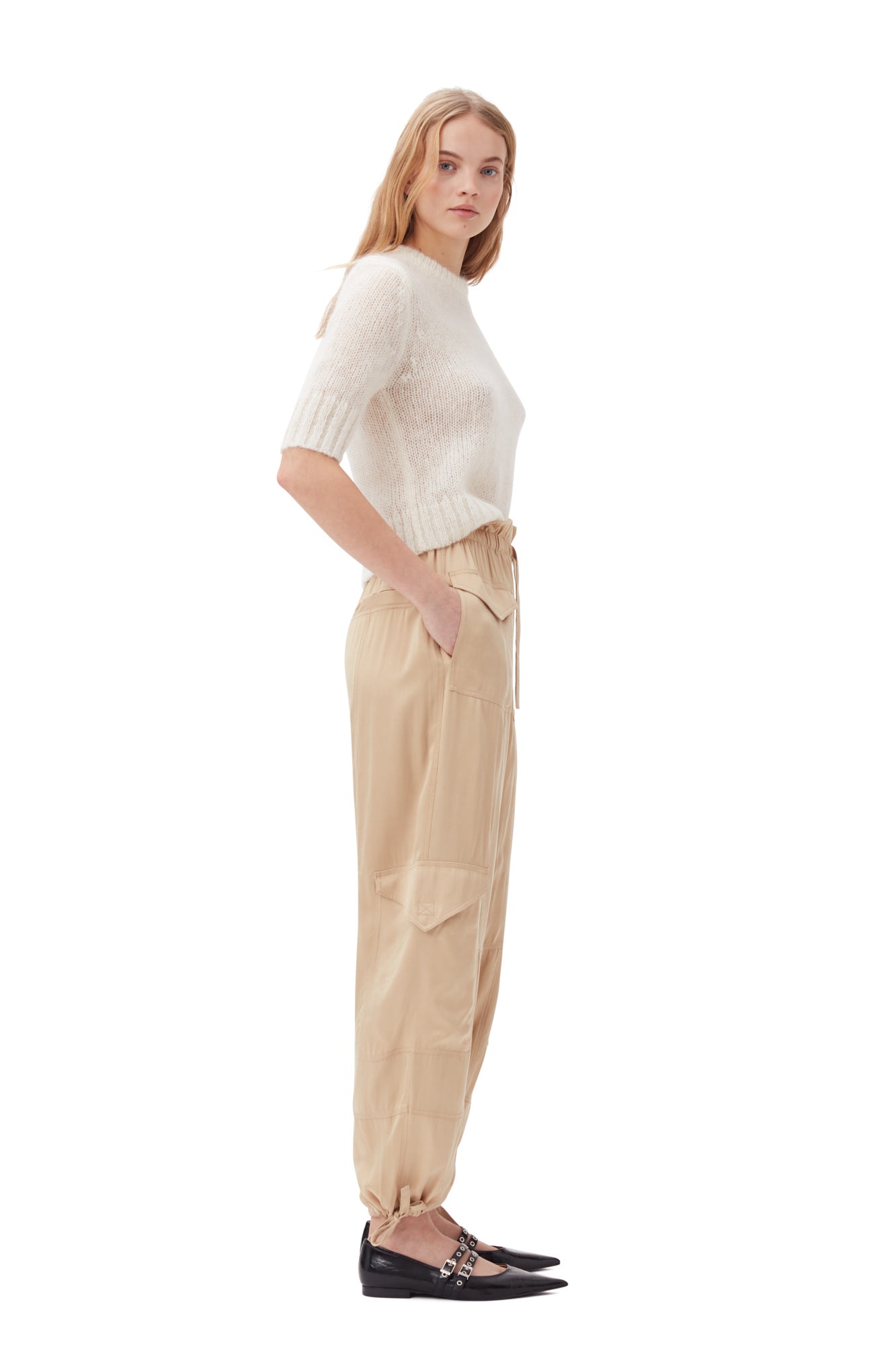 Washed Satin Pants | Safari