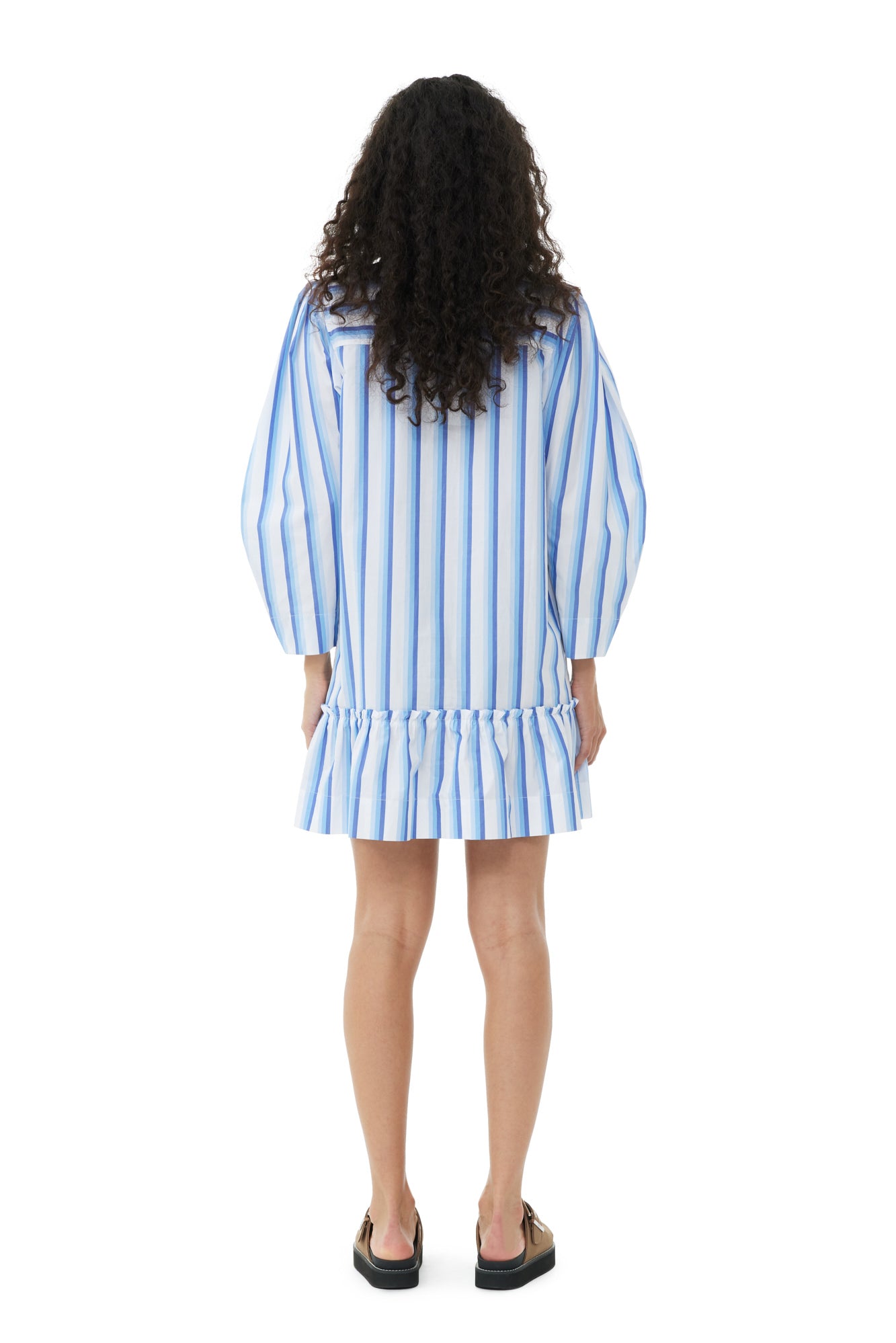 Stripe Cotton Mini Shirt Dress | Silver Lake Blue