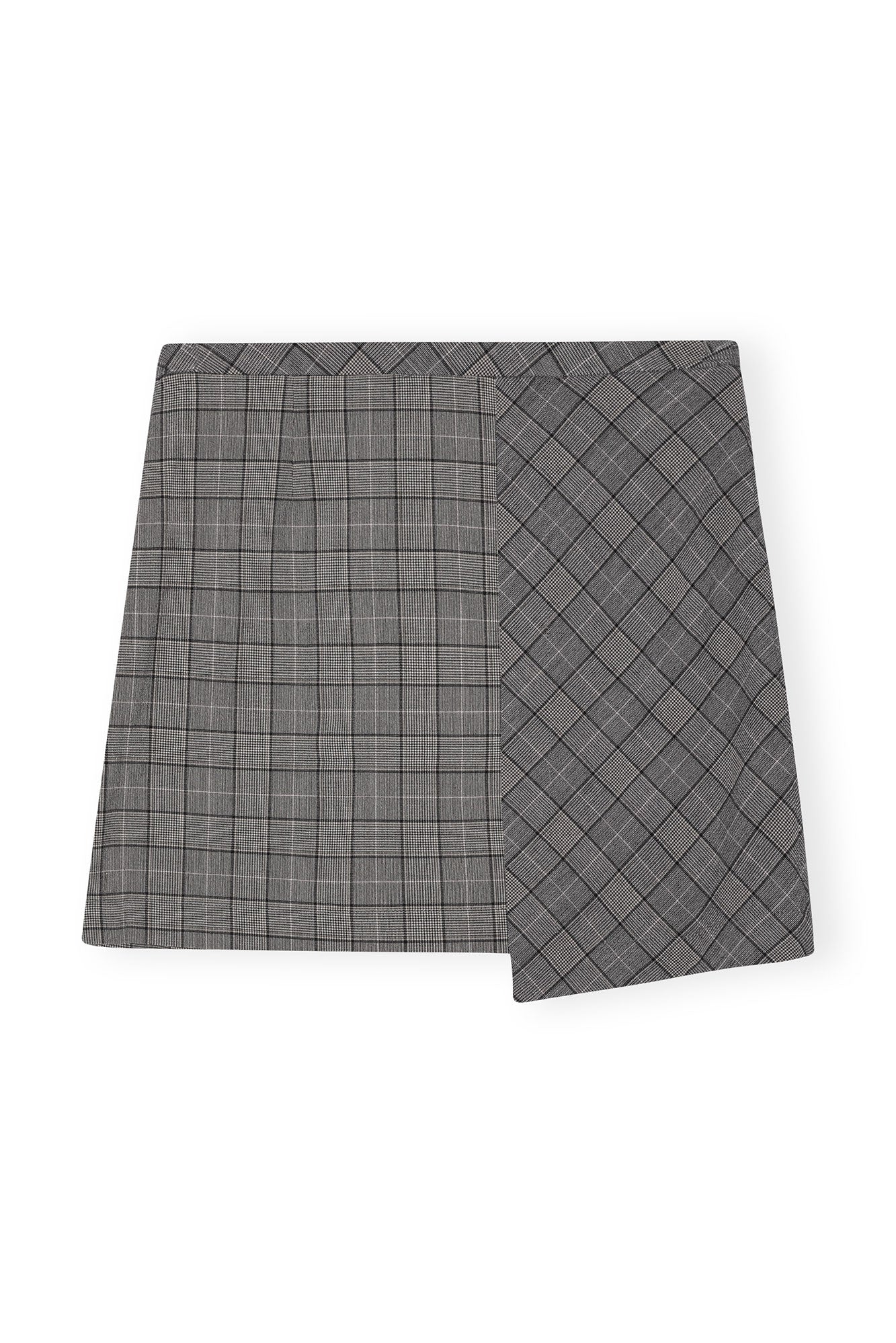 Check Mix Mini Skirt | Frost Gray