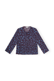 Printed Crepe Peplum Blouse | Port Royale