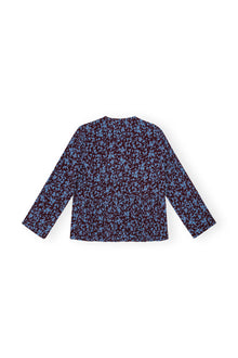 Printed Crepe Peplum Blouse | Port Royale