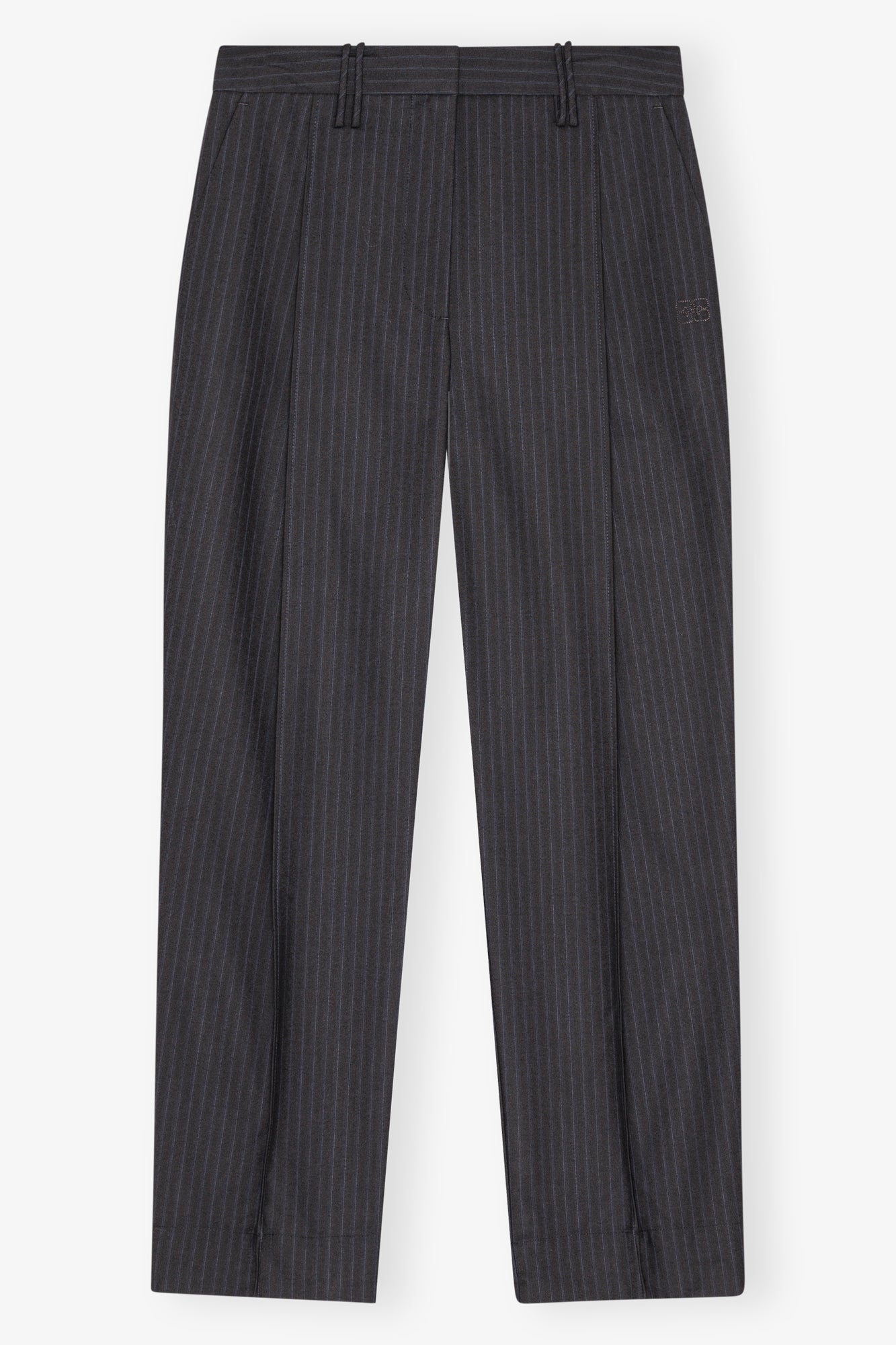 Melange Stripe Suiting Relaxed Pleated Pants | Phantom