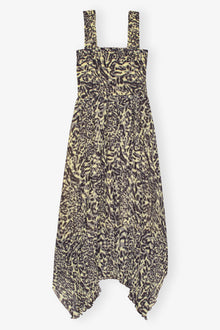 Pleated Georgette Smock Midi Strap Dress | Lemon Icing