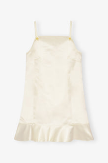 Duchesse Satin Mini Dress | Egret