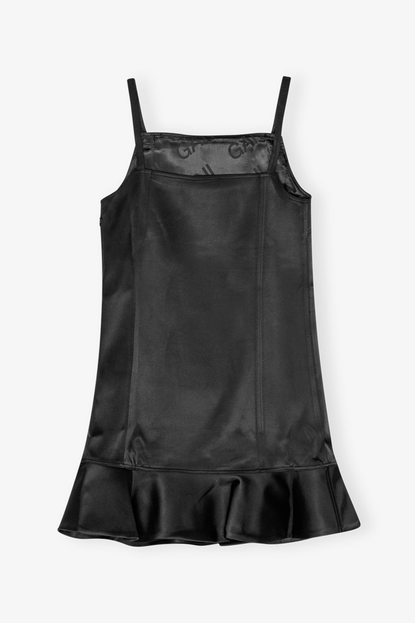 Duchesse Satin Mini Dress | Black