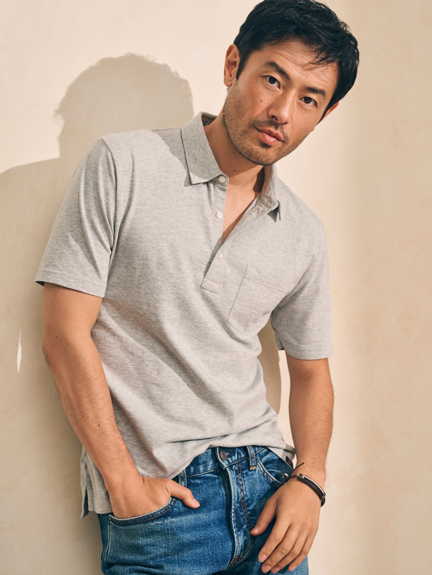 Mens - Sunwashed Polo | Heather Grey