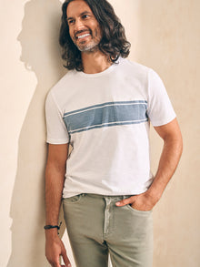 Mens - Surf Stripe Sunwashed Tee | White Surf Stripe