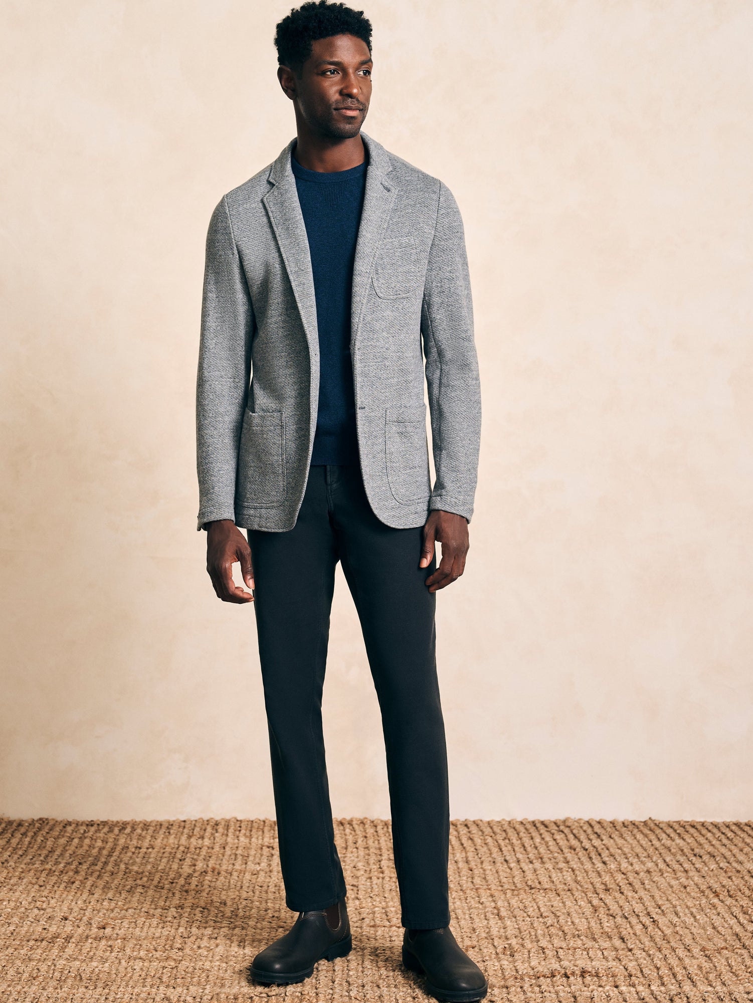 Mens - Inlet Knit Blazer | Medium Grey Melange